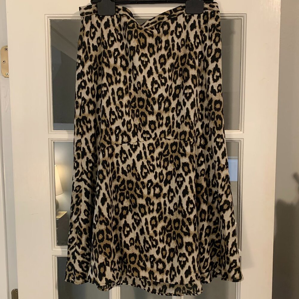 Banana Republic Leopard Midi Skirt - Size 10 - Excellent Condition